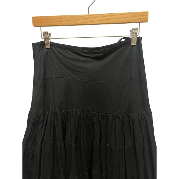 Guess Vintage Y2K Black Cotton Layered Maxi Skirt - Picture 3 of 9